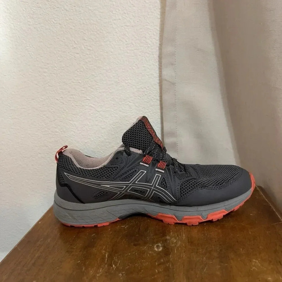 ASICS WOMENS GEL-VENTURE 8 TRAIL RUNNING SHOES GREY PINK ORANGE SIZE 7.5 - Picture 5 of 8